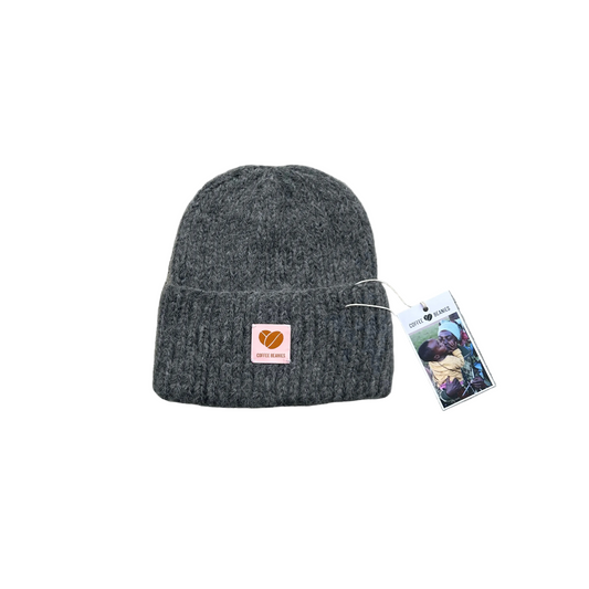 Coffee Beanies, Alpaka-uld hue, grå, Burundi