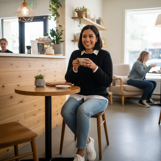 Coffee Beanies, Alpaka uld sweater, sort, Burundi