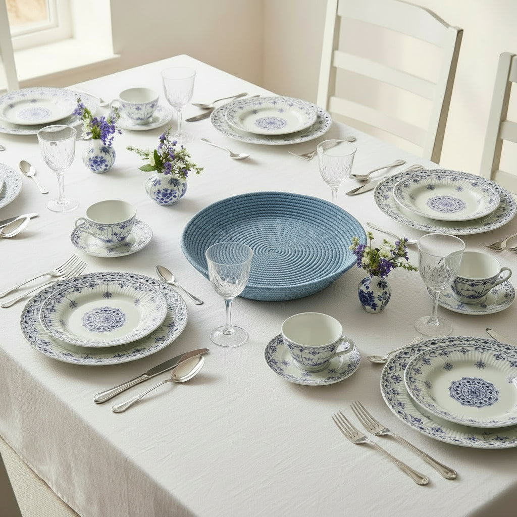 Brødbakke, blå. Håndvævet. Fair Trade fra Senegal