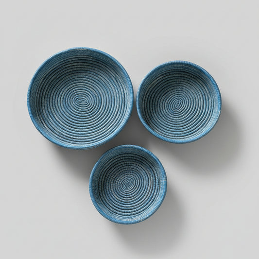 Brødbakke, blå. Håndvævet. Fair Trade fra Senegal