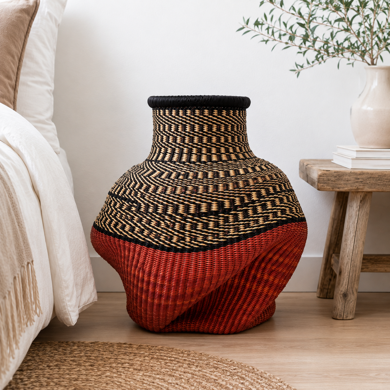 Unika kunst-kurve, coral orange