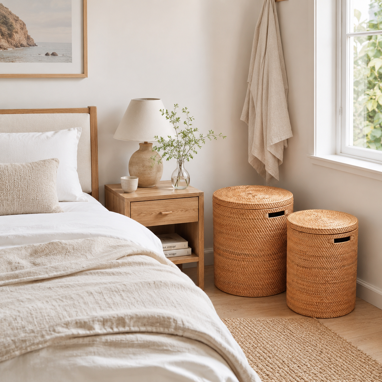 Laundry basket with lid, medium