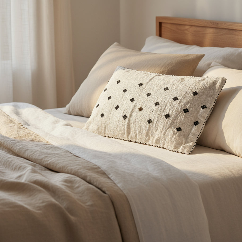 Dobbelt-puder i uld, fra Marokko