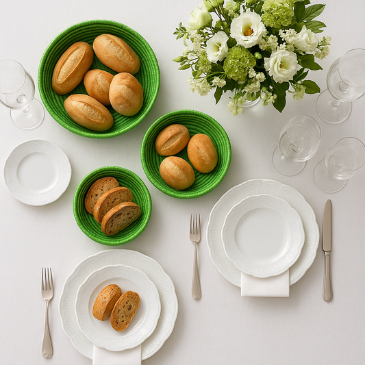 Brødbakke, limegrøn. Håndvævet. Fair Trade fra Senegal