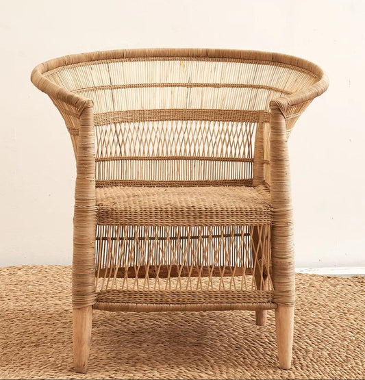 Malawi cane chair, handwoven in rattan and bamboo. Sustainable and Fair Trade from Malawi