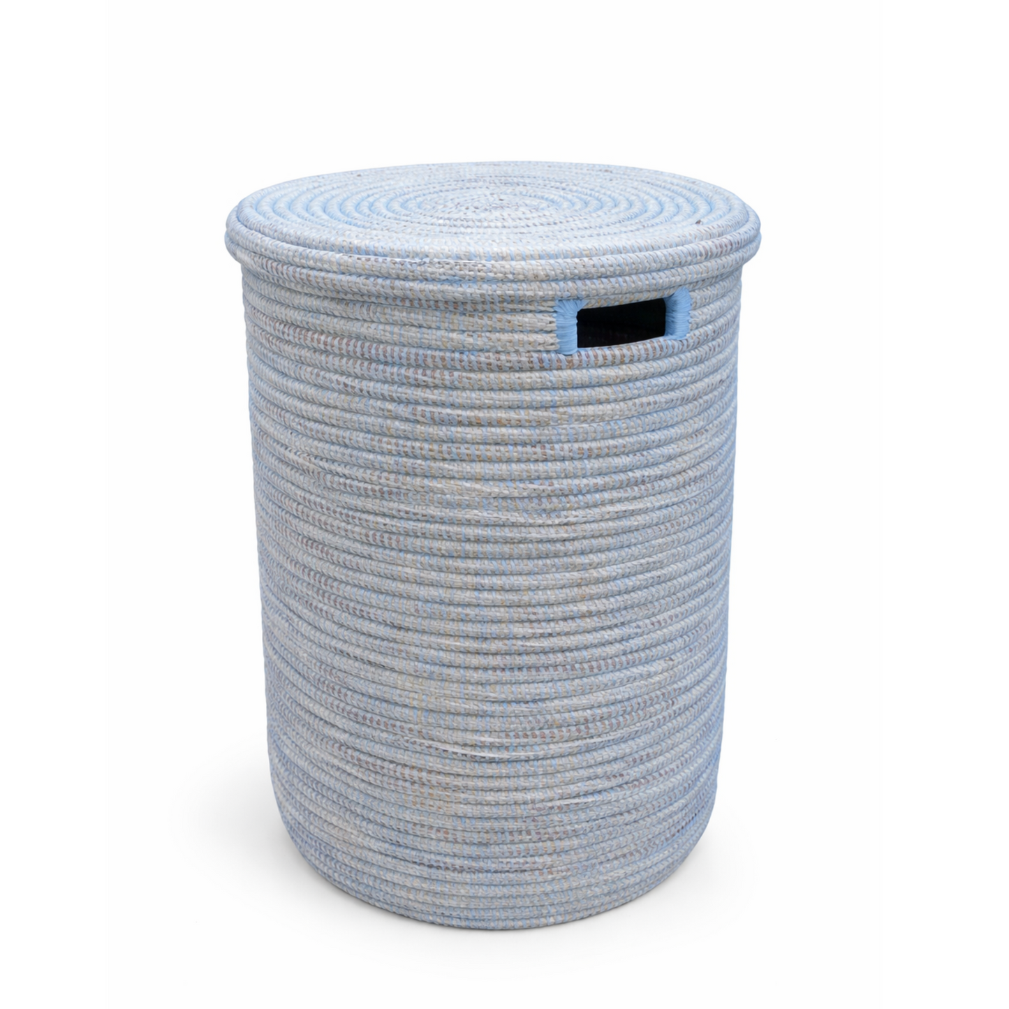 Kurv / kurvebord, cylinderformet, himmelblå, str. L