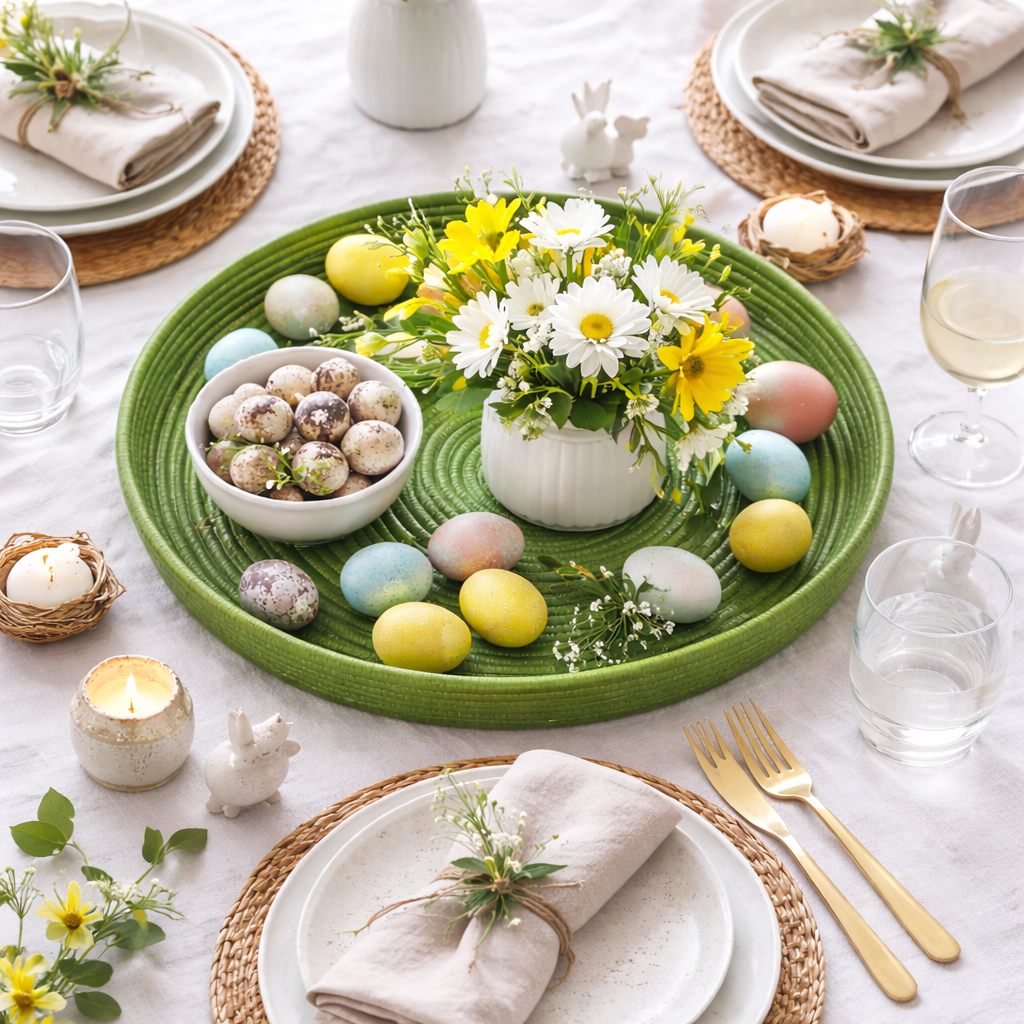 Bread tray, lime green. Handwoven. Fair Trade from Senegal