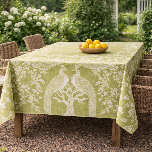 Dug 200 x 250 cm, pistaciegrøn, damaskvævning