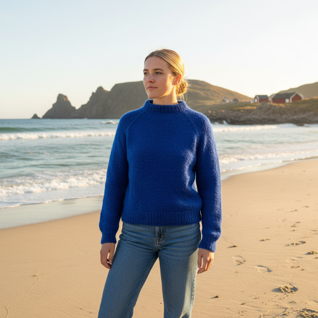 Coffee Beanies, Alpaka uld sweater, Koboltblå, Burundi