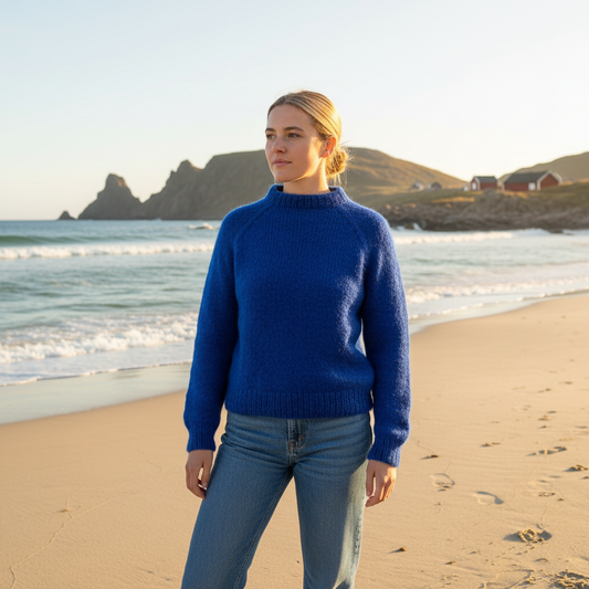 Coffee Beanies, Alpaka uld sweater, Koboltblå, Burundi