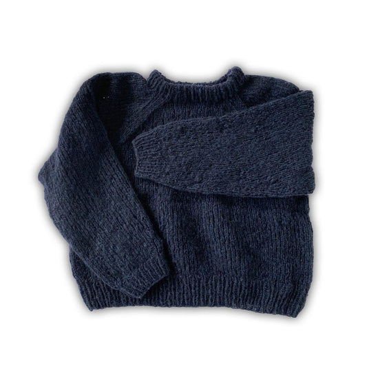 Coffee Beanies, Alpaca wool sweater, dark blue, Burundi