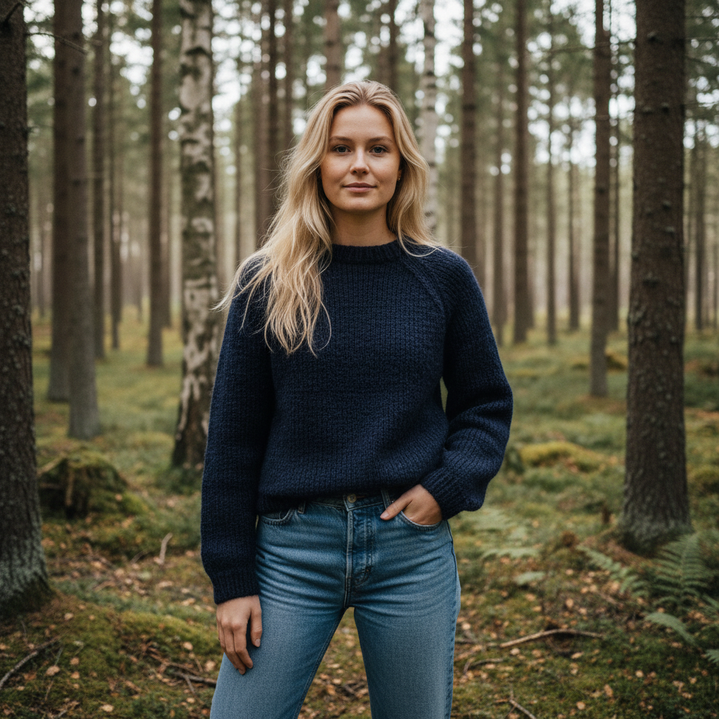 Coffee Beanies, Alpaka uld sweater, mørk blå, Burundi